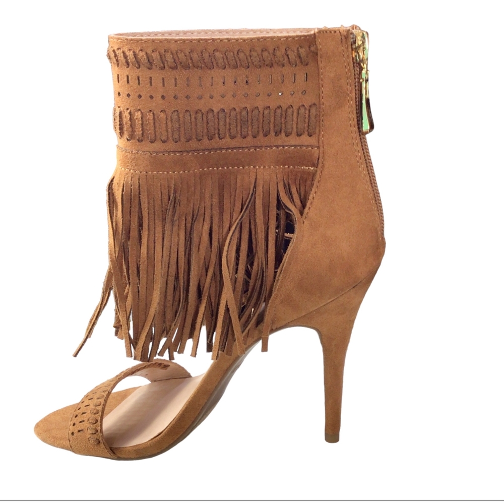 Nine West Heels with Fringe Bohemian style EUC size 8